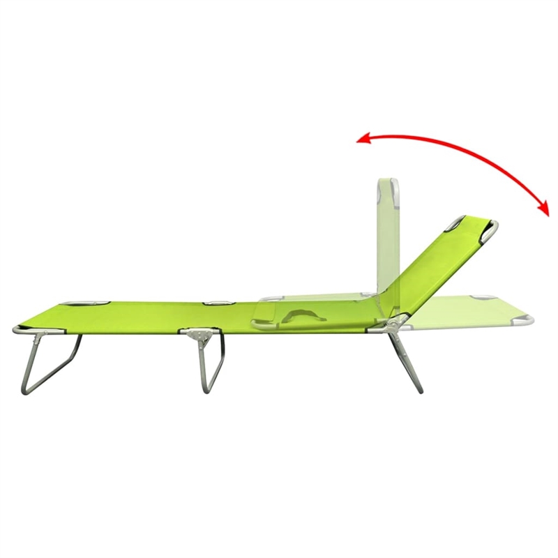 vidaXL Polyester One-Size Foldable Sun Lounger in Apple Green