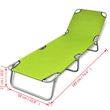 vidaXL Polyester One-Size Foldable Sun Lounger in Apple Green