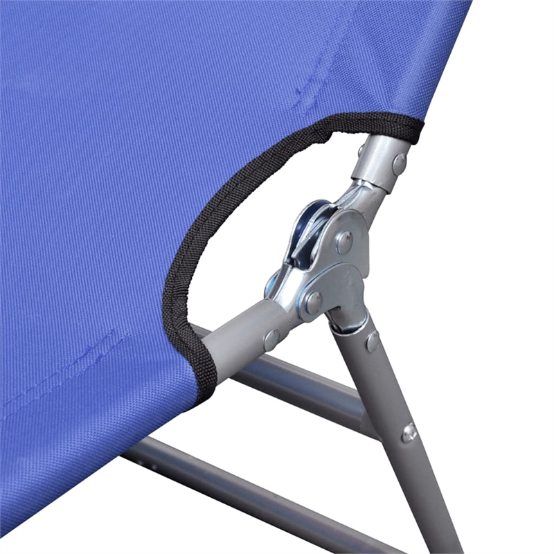 vidaXL Powder-Coated Steel Polyester Sun Lounger in Blue