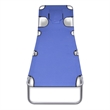 vidaXL Powder-Coated Steel Polyester Sun Lounger in Blue
