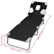 vidaXL Powder-Coated Steel Standard Sun Lounger in Black