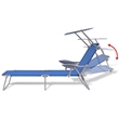 vidaXL Powder-Coated Steel Frame Sun Lounger w/ Polyester Fabric in Blue