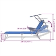 vidaXL Powder-Coated Steel Frame Sun Lounger w/ Polyester Fabric in Blue