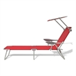 vidaXL Powder-Coated Steel Sunlounger w/ Polyester Fabric in Red One Size