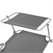 vidaXL Powder-Coated Steel Frame Sun Lounger w/ Polyester Fabric in Gray
