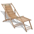 vidaXL Bamboo Full-Size Foldable Sun Lounger in Natural