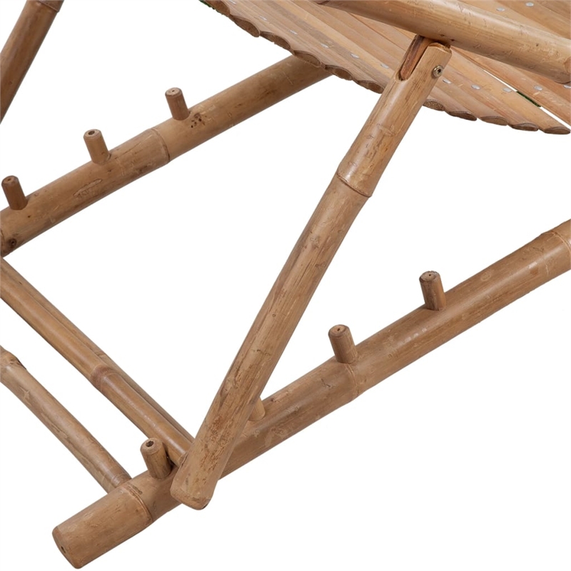 vidaXL Bamboo Full-Size Foldable Sun Lounger in Natural