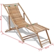 vidaXL Bamboo Full-Size Foldable Sun Lounger in Natural