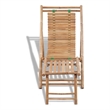 vidaXL Bamboo Full-Size Foldable Sun Lounger in Natural