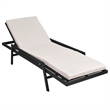 vidaXL PE Rattan Standard Sunlounger w/ Adjustable Footrests in Black