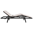 vidaXL PE Rattan Standard Sunlounger w/ Adjustable Footrests in Black