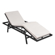 vidaXL PE Rattan Standard Sunlounger w/ Adjustable Footrests in Black