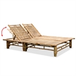 vidaXL Bamboo Extra Large Sunlounger in Natural Bamboo