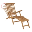 vidaXL Teak Rectangular Foldable Deck Chair in Brown