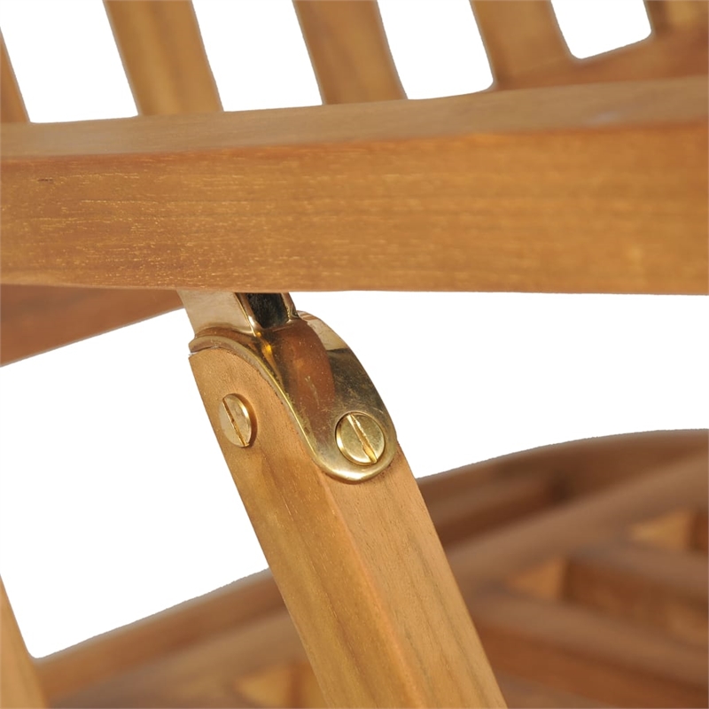 vidaXL Teak Rectangular Foldable Deck Chair in Brown