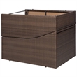 vidaXL PE Rattan Sunlounger w/ Powder-Coated Steel & Polyester in Brown & Cream
