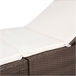 vidaXL PE Rattan Sunlounger w/ Powder-Coated Steel & Polyester in Brown & Cream