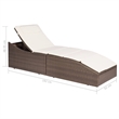 vidaXL PE Rattan Sunlounger w/ Powder-Coated Steel & Polyester in Brown & Cream