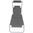 vidaXL Powder-Coated Steel Single Foldable Sunlounger in Gray