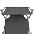 vidaXL Powder-Coated Steel Single Foldable Sunlounger in Gray