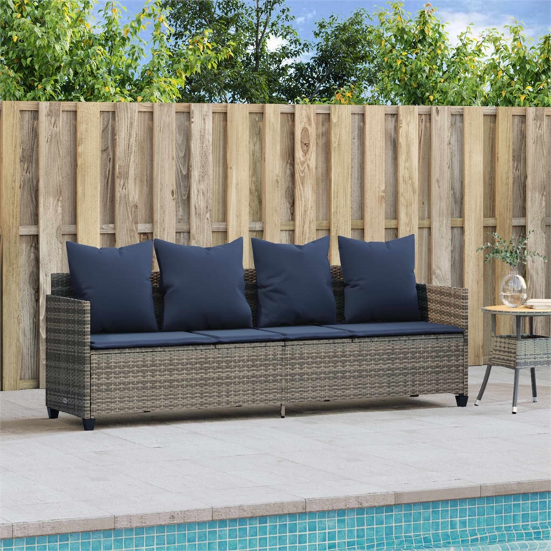 vidaXL Sun Lounger in Gray and Navy Blue