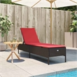 vidaXL Patio PE Rattan Steel Sun Lounger in Brown and Red