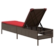 vidaXL Patio PE Rattan Steel Sun Lounger in Brown and Red