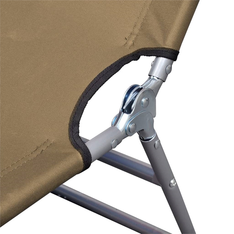 vidaXL Powder-Coated Steel Standard Foldable Sunlounger in Taupe