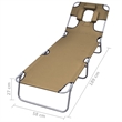 vidaXL Powder-Coated Steel Standard Foldable Sunlounger in Taupe