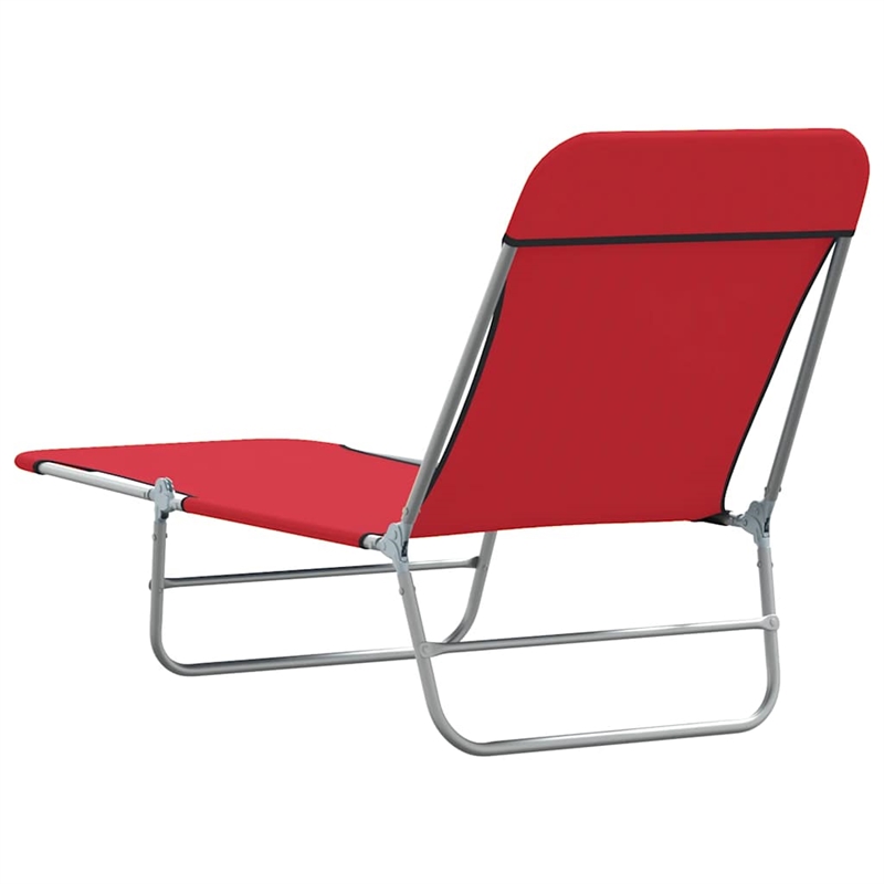 vidaXL Sunlounger Set of 2 Standard in Red