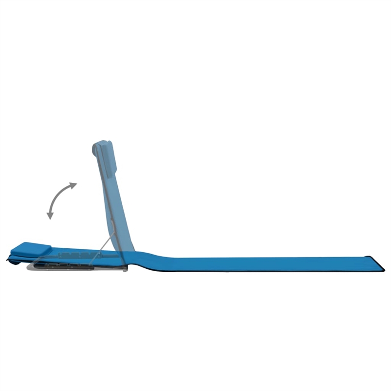 vidaXL Polyester Beach Chair in Blue (Set of 2)