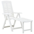 vidaXL Plastic Sunlounger Medium Foldable in White