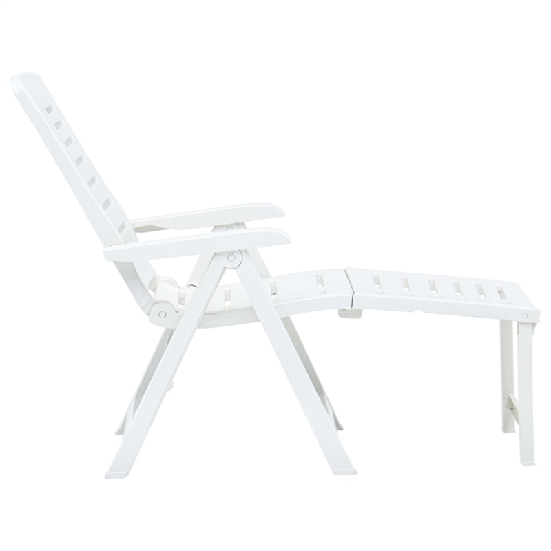vidaXL Plastic Sunlounger Medium Foldable in White