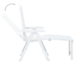 vidaXL Plastic Sunlounger Medium Foldable in White