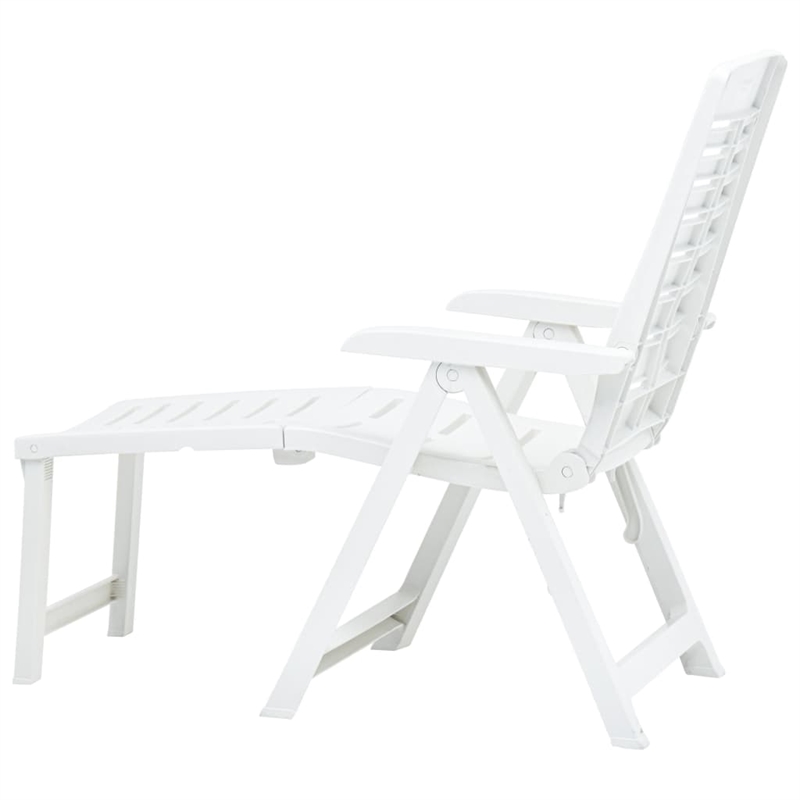 vidaXL Plastic Sunlounger Medium Foldable in White