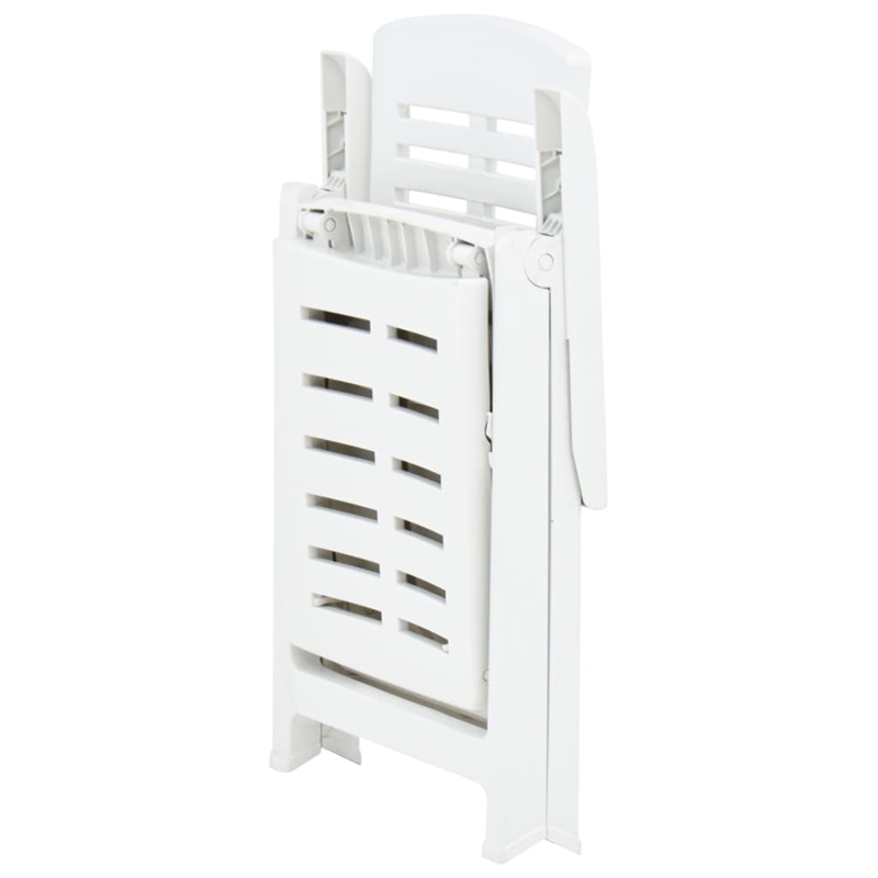 vidaXL Plastic Sunlounger Medium Foldable in White
