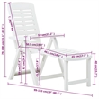 vidaXL Plastic Sunlounger Medium Foldable in White
