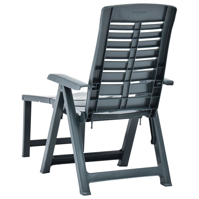 vidaXL Plastic Sunlounger Medium Foldable in Green