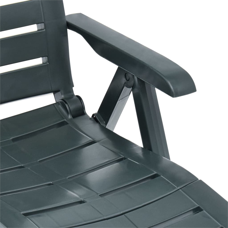 vidaXL Plastic Sunlounger Medium Foldable in Green
