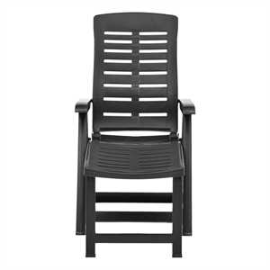 vidaXL Plastic Sun Lounger Adjustable Foldable in Anthracite
