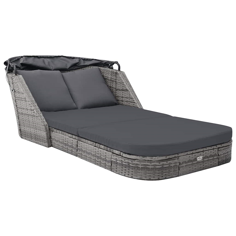 vidaXL Plastic Sun Lounger in Anthracite
