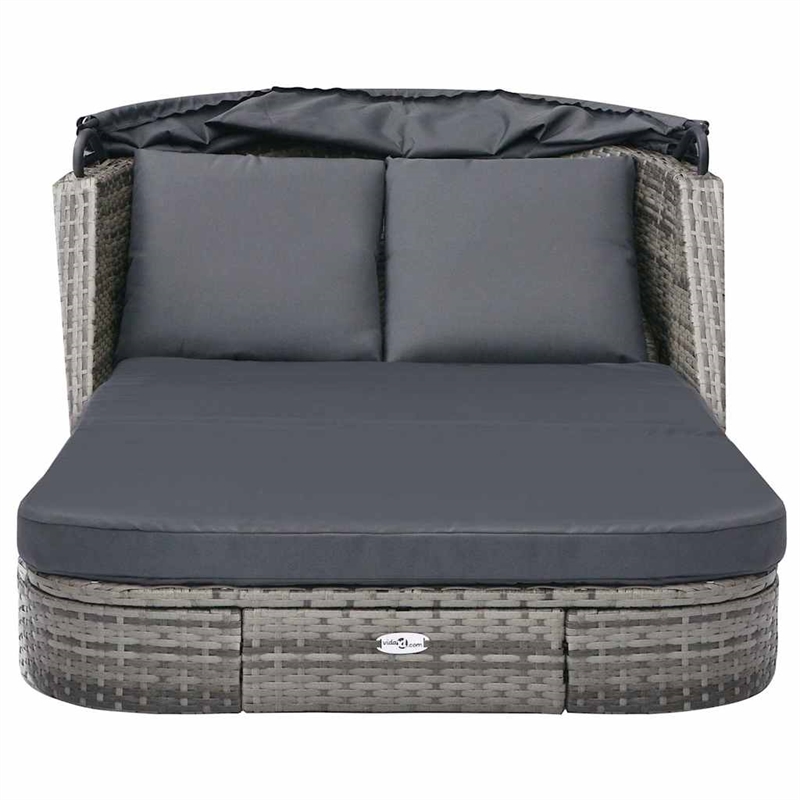 vidaXL Plastic Sun Lounger in Anthracite