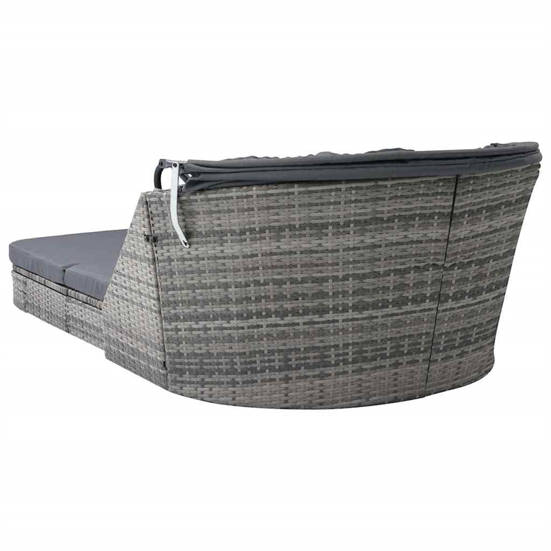 vidaXL Plastic Sun Lounger in Anthracite