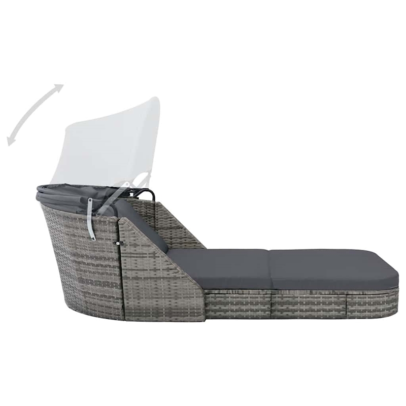 vidaXL Plastic Sun Lounger in Anthracite
