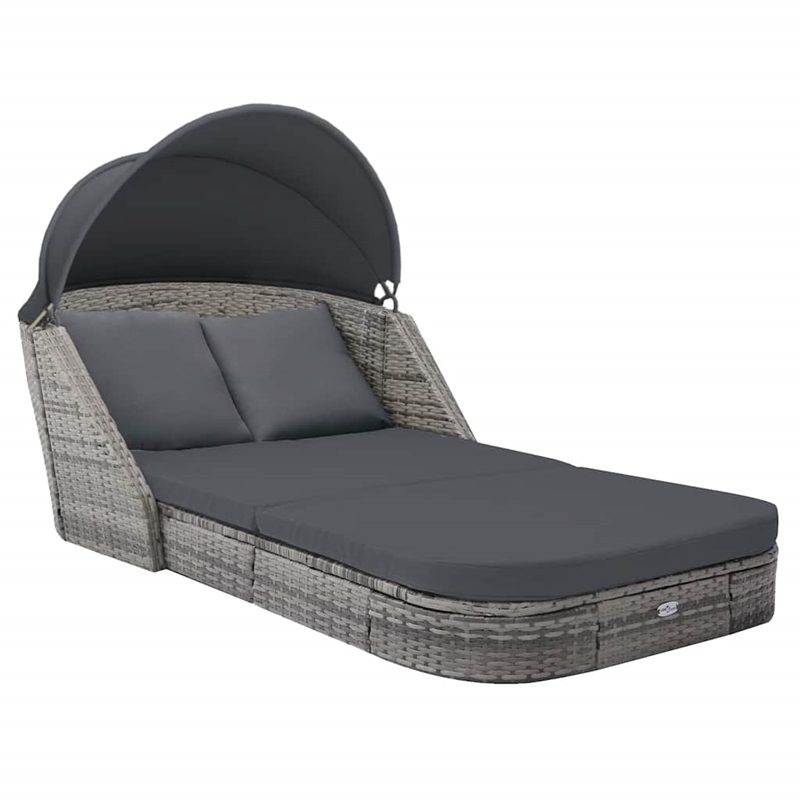 vidaXL Plastic Sun Lounger in Anthracite