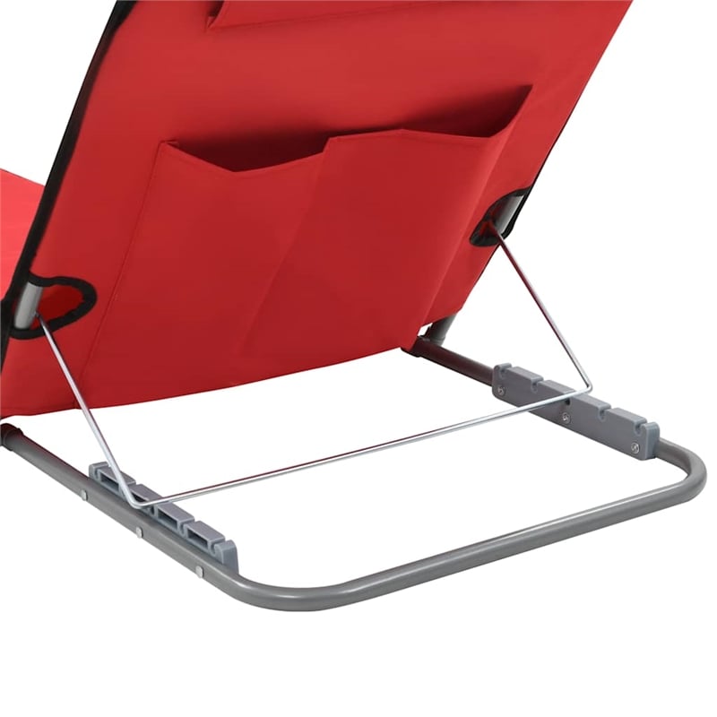 vidaXL Beach Chair in Red (Set of 2)