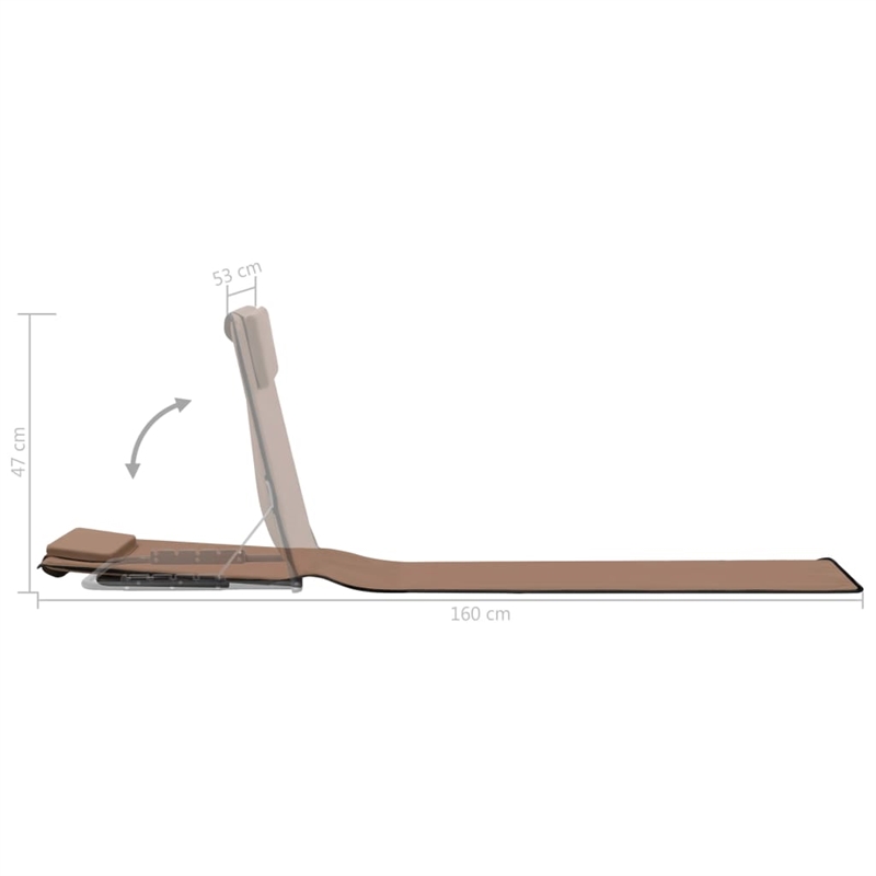 vidaXL Polyester & Steel Beach Chair in Brown (Set of 2)
