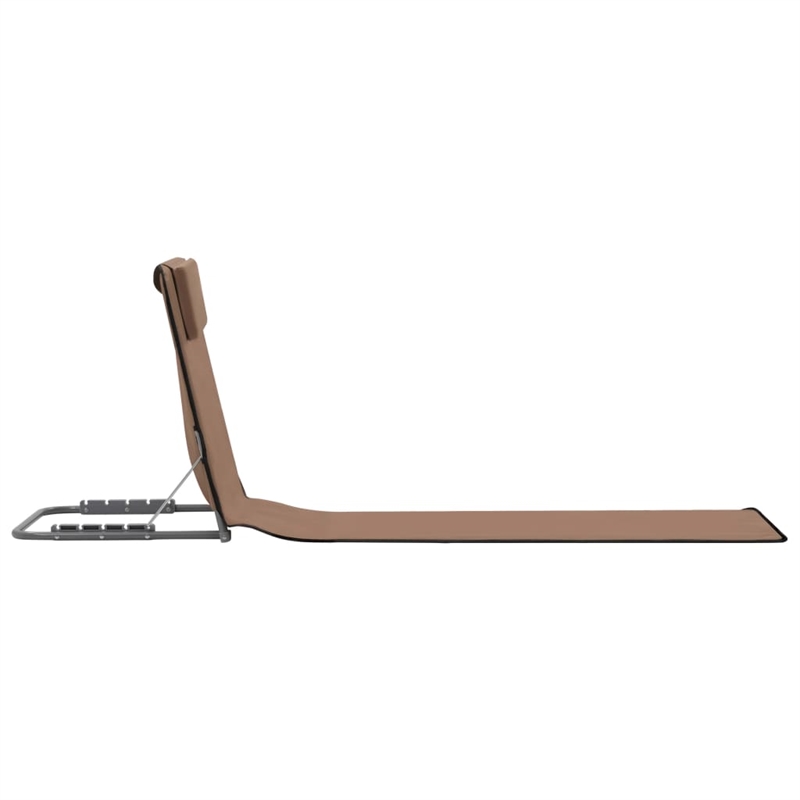 vidaXL Polyester & Steel Beach Chair in Brown (Set of 2)