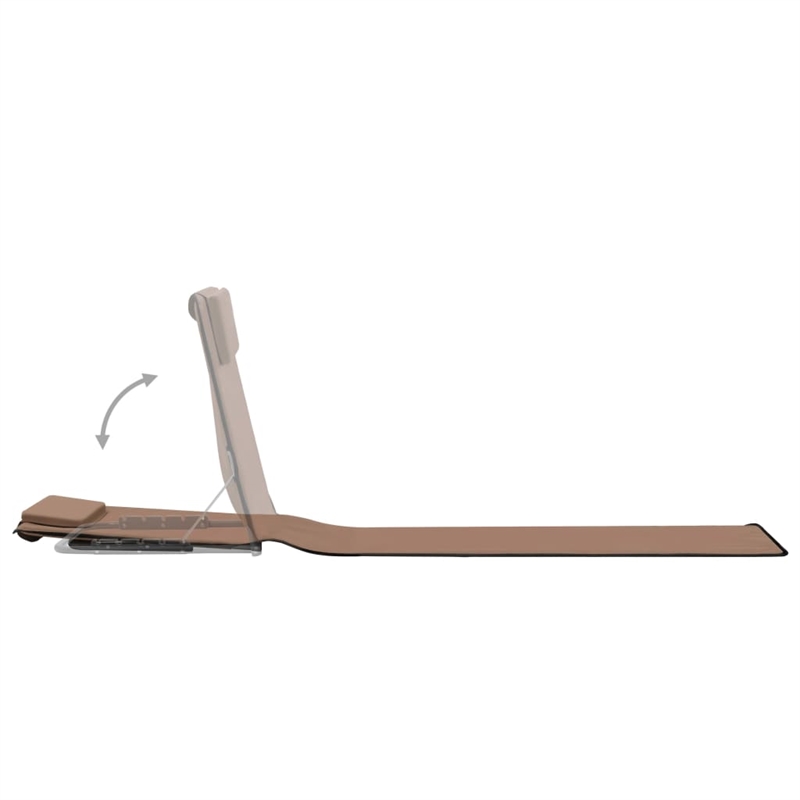 vidaXL Polyester & Steel Beach Chair in Brown (Set of 2)