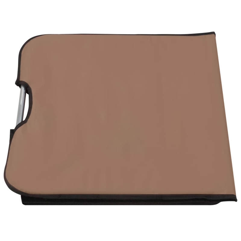vidaXL Polyester & Steel Beach Chair in Brown (Set of 2)
